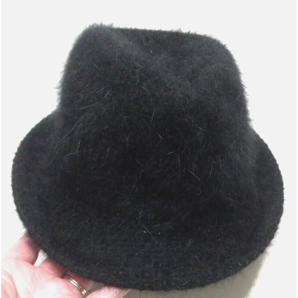 COPY - Women's Fedora Look Angora Wool Hat Vintage Black Classic Hollywood 20s … - Picture 2 of 7